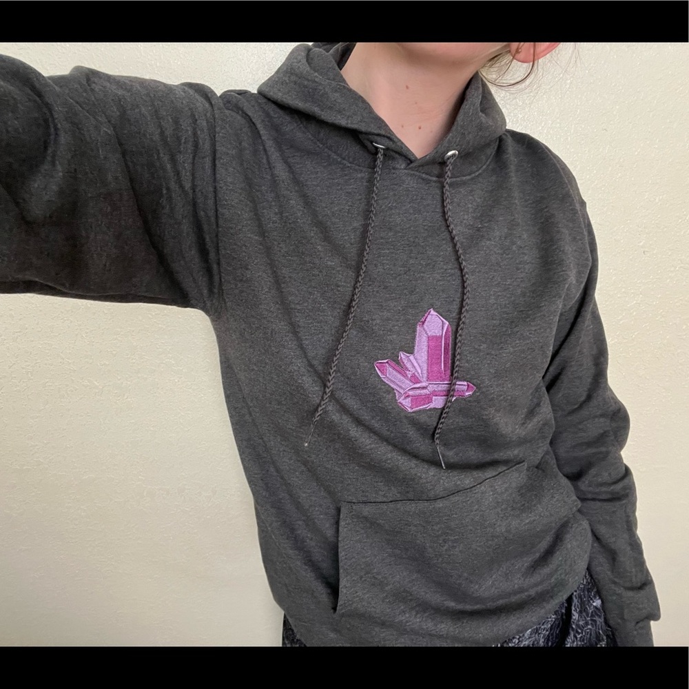 Amethyst Crystal Embroidered Sweatshirt